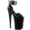 WOkismD 23 cm Women's Ankle-Strap Peep-Toe Platform Stiletto Sandals, Black, EU 37 view 1
