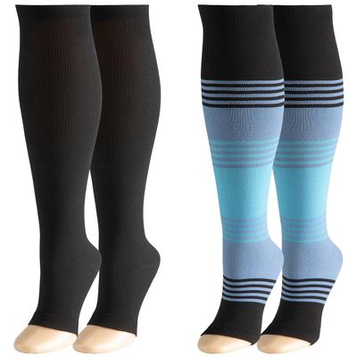 2 Pairs Compression Socks for Men & Women, 15-25mmHg