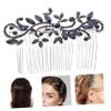 Blue Rhinestone Bridal Hair Comb view 4