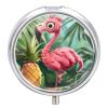 Pineapple Flamingo Pill Box, 3 Compartments view 1