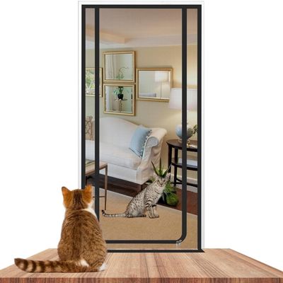 ZUYINBULUO Reinforced Mesh Door, 80 × 210 cm, Black, 100 × 200 cm