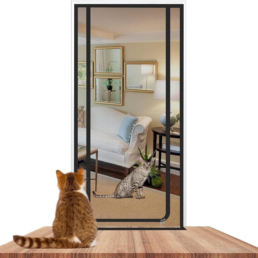 ZUYINBULUO Reinforced Mesh Door, 80 × 210 cm, Black, 100 × 200 cm