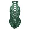 Generic Women's Transparent Garter Lingerie Set, One-Piece Role-Play Costume, Red Plaid Short Nightwear, Tummy-Covering Corset (Green, XXL) view 1