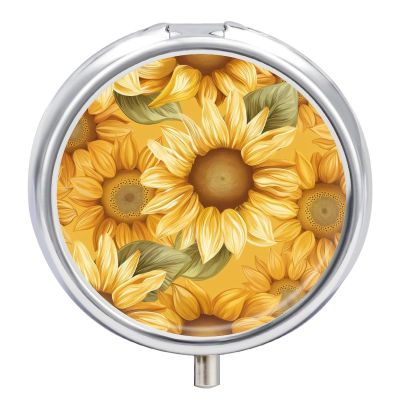 Sunflower 3-Compartment Pill Case, 5 x 5 cm