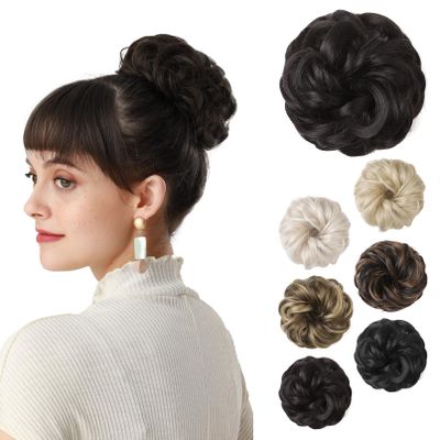 Messy Bun Hairpiece, Thick Tousled Updo, Elastic Bun for Women, Synthetic Ponytail Extension