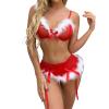 Generic Cup F Women's Lace Cosplay Lingerie Set, D-Red, XXL view 1