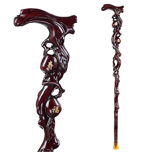 GAOAZHEN Lightweight, Slip-Resistant Solid Wood Walking Cane for People with Disabilities and Older Adults