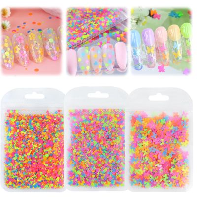 Fluorescent Nail Art Glitter Sequin Set