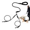 Double Dog Leash with Bungee and Waste Bag Holder view 1