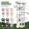 MUTICOR Large Cat Tree, 206 cm, White with Black Spots view 3