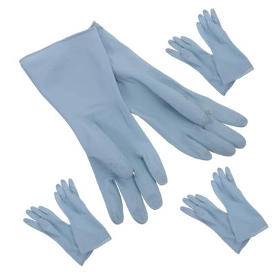 TOPPERFUN 4 Pairs Reusable PVC Kitchen and Dishwashing Gloves, Household Cleaning Gloves, Size S