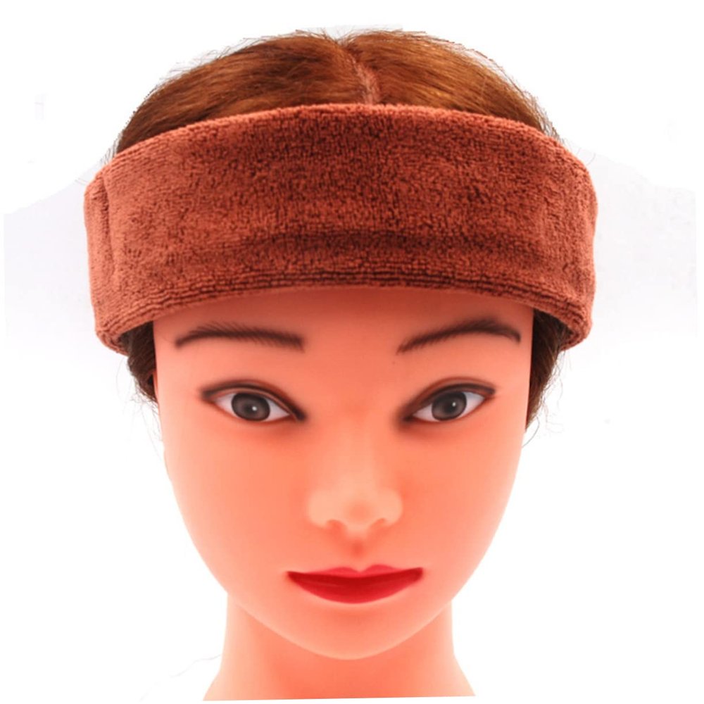 2-Piece Coffee Fabric Spa Headbands for Hair Care
