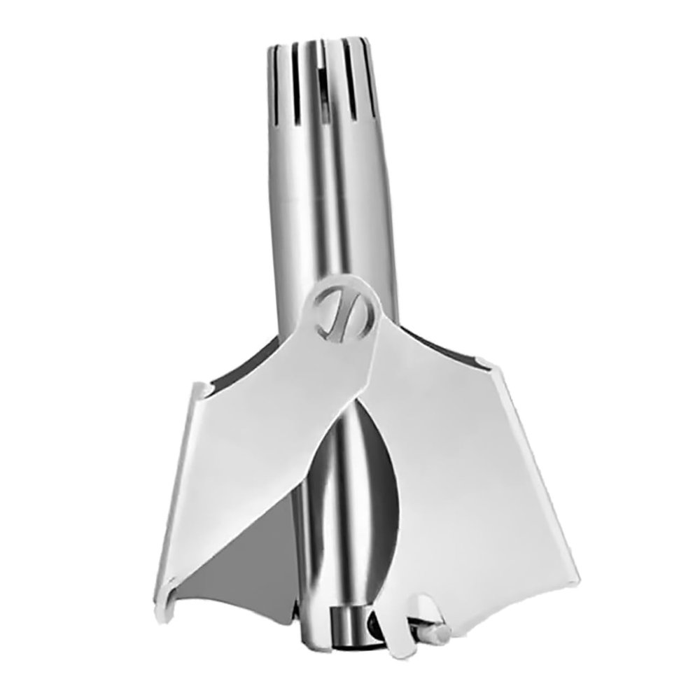 Manual Stainless Steel Nose Hair Trimmer for Men, Portable, Silver