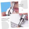Manual Stainless Steel Nose Hair Trimmer for Men, Portable, Silver view 3