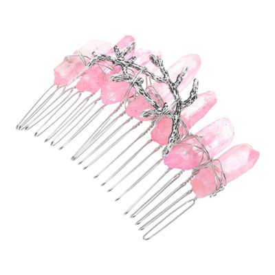 VALICLUD Crystal Hair Comb with Teeth, Bridal Gemstone Comb for Women
