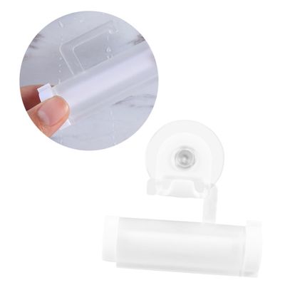 Wall-Mounted Rolling Toothpaste Tube Squeezer with Suction Cup, White