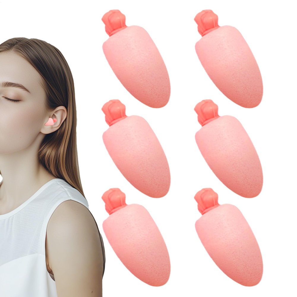 6 Soft Reusable Earplugs