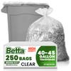 Betta Transparent High-Density Trash Bags, 250 Count, 40 x 48 in, Commercial Medium-Duty view 1
