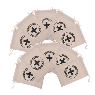 Sosoport 10-Piece Cotton Drawstring Bags with Cross Motif