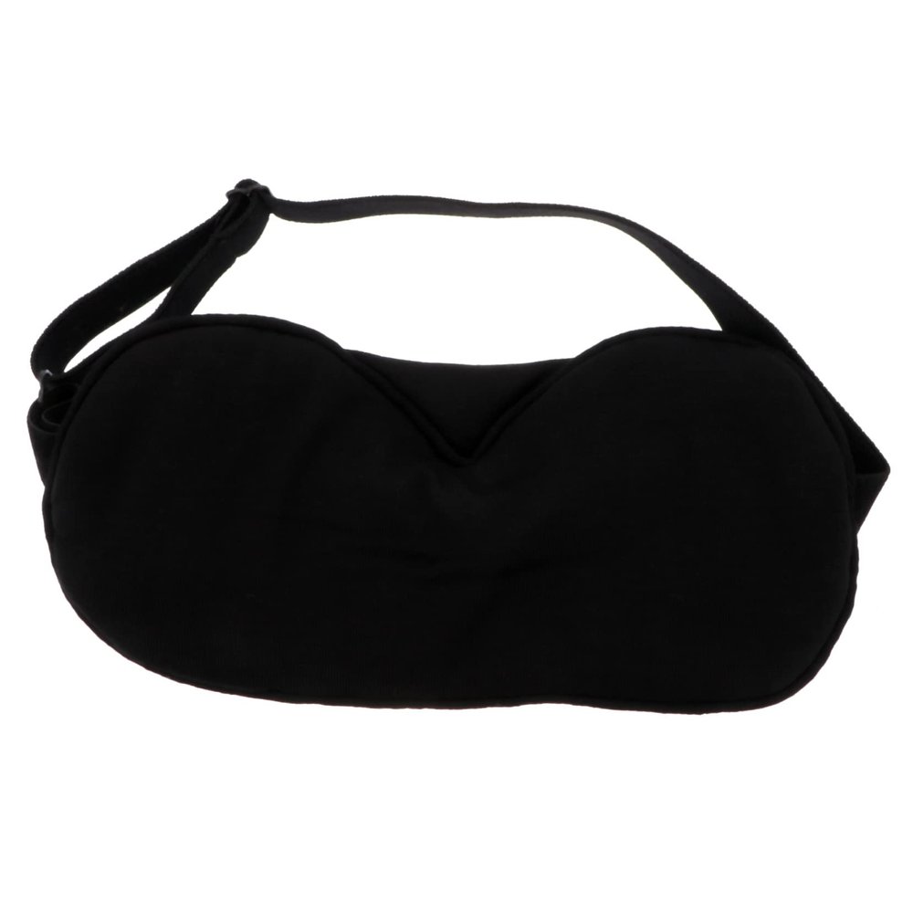 FOYTOKI Black Cotton Sleep Mask for Travel