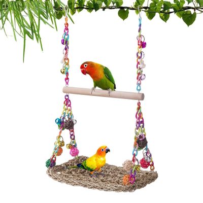 Budgie Swing, Woven Seagrass Hammock, Freestanding