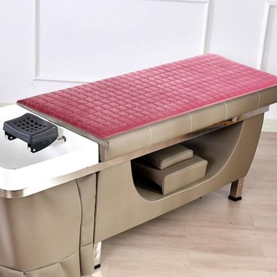 LDLCYCN Pink Velvet Massage Table Mattress Pad, 65 × 150 cm, with Elastic Bands