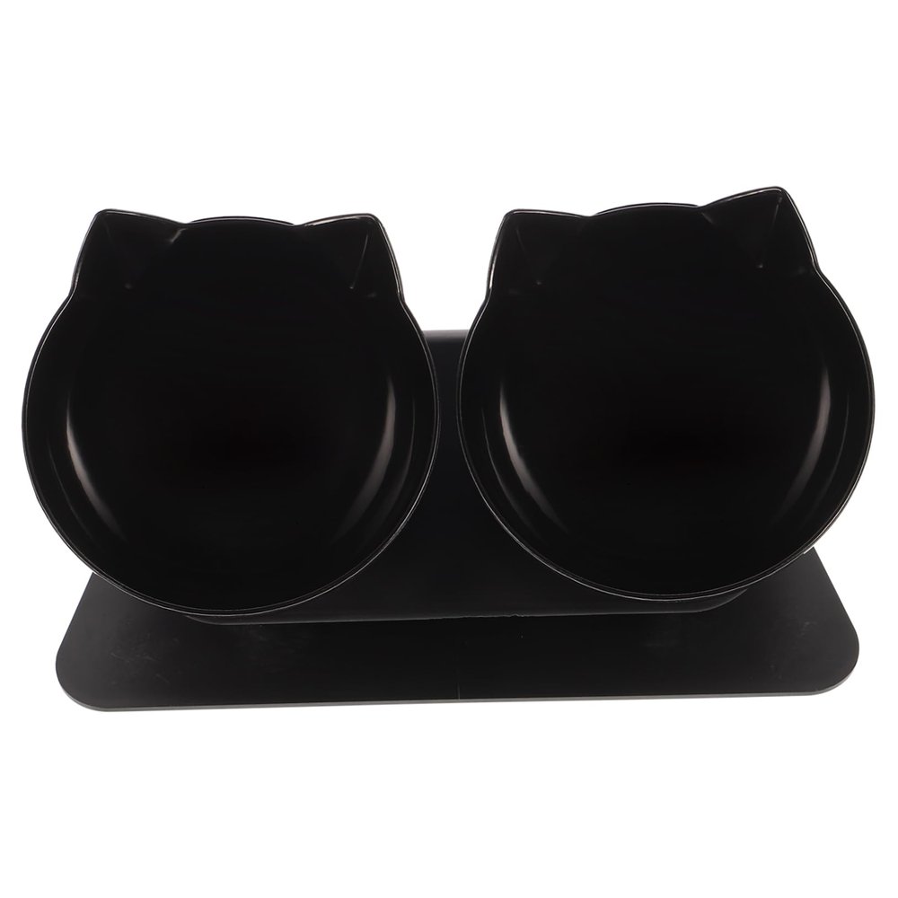 Plastic Elevated Double Dog Bowl with Christmas Design