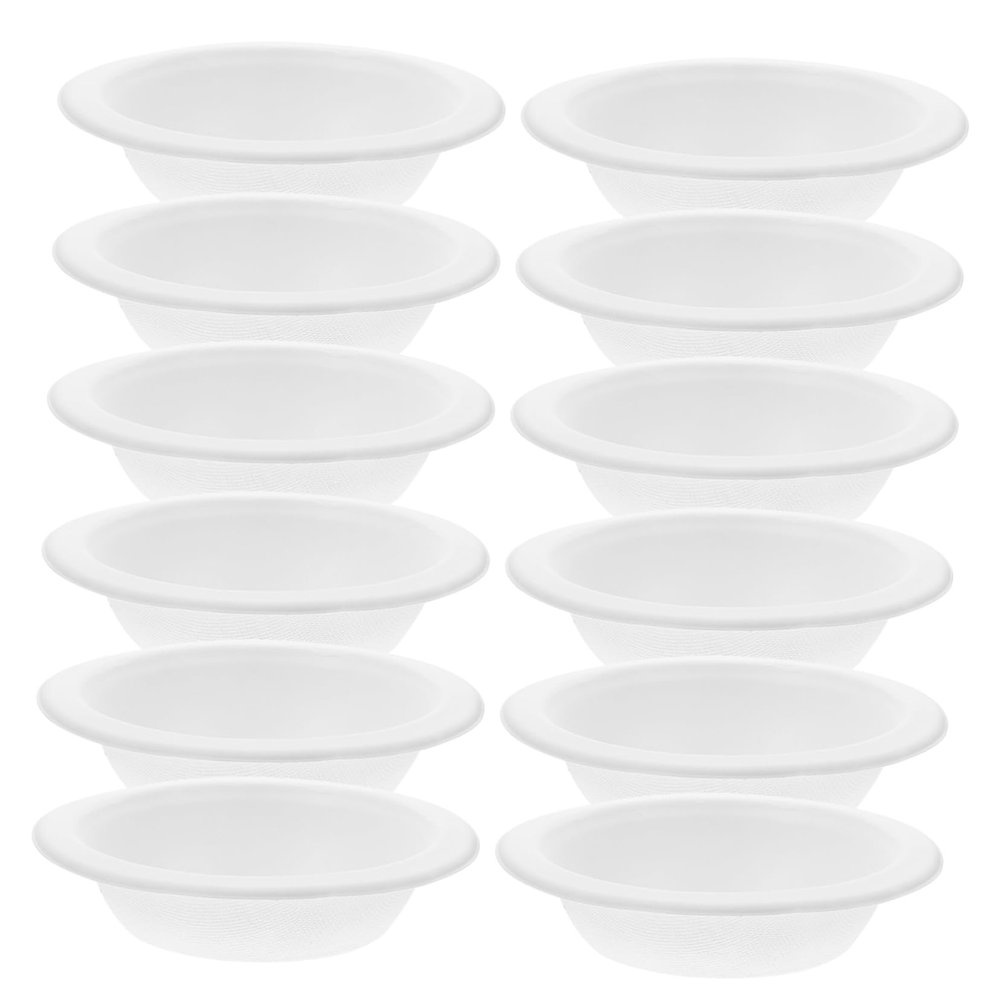 Paper Cat Bowls with Splash Rim, 20 Pieces, White