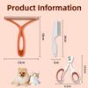UZYXC 3-in-1 Cat Grooming Set: Nail Clippers with Safety Stop, Fur Blitz Brush & Electrostatic Roller view 4
