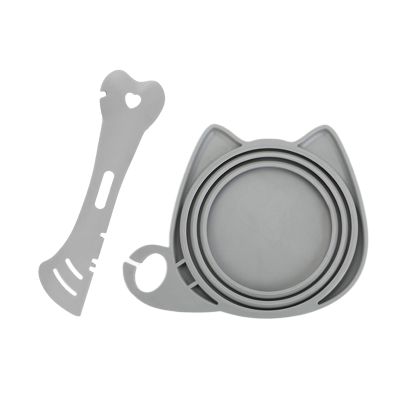 Pet Food Can Covers with Spoon, Flexible Silicone Lids