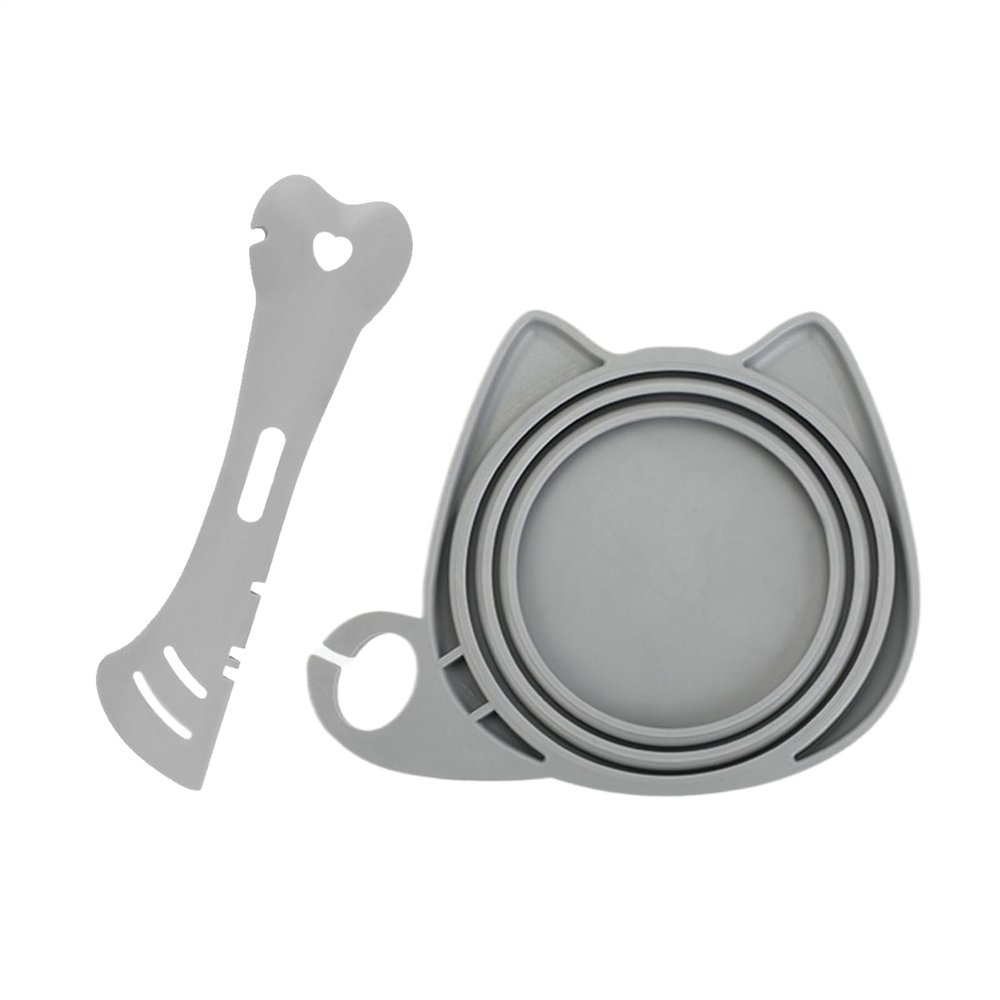 Pet Food Can Covers with Spoon, Flexible Silicone Lids
