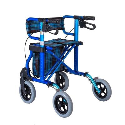 Foldable Rollator Walker with Seat, Adjustable Height, Brakes & Carry Bag