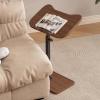 HARELA Height-Adjustable C-Shaped Bedside Table, Brown A view 3