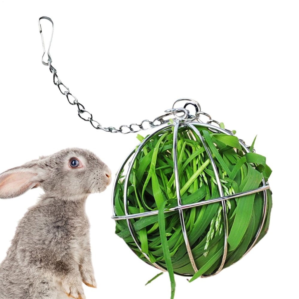 Bunny Hay Holder Ball, Metal Hanging Feeder Toy