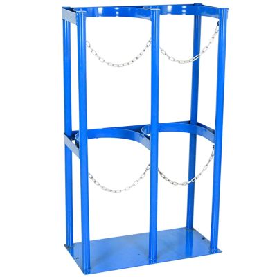 Stainless Steel Gas Cylinder Rack, Floor-Mounted for Safe Storage in Laboratories, Clinics, and Hospitals