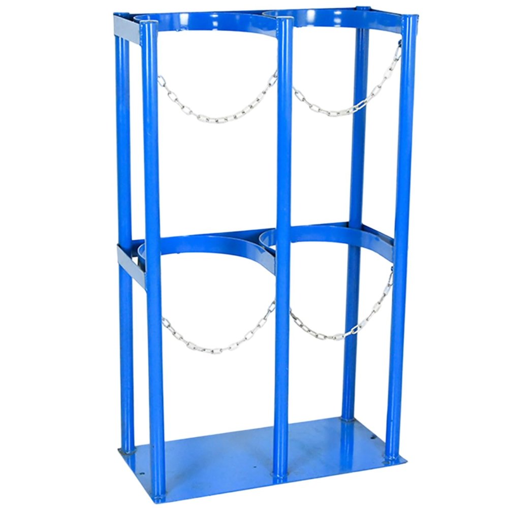 Stainless Steel Gas Cylinder Rack, Floor-Mounted for Safe Storage in Laboratories, Clinics, and Hospitals