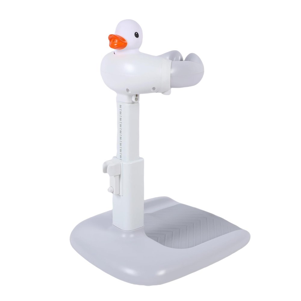 Asixxsix Baby Bath Stand, Adjustable Height, Anti-Slip, Foldable, Gray-White