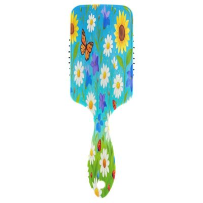 Wildflower Hair Brush, Colorful 3D Anti-Static Travel Brush for Women