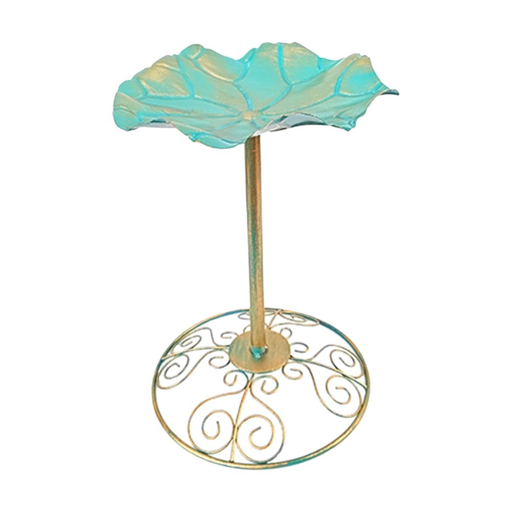 Garden Bird Bath, Iron Base Birdbath, Decorative Water Tank Planter Garden Statue for Balcony, Patio, Lawn, Fence, or Backyard