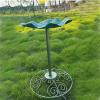 Garden Bird Bath, Iron Base Birdbath, Decorative Water Tank Planter Garden Statue for Balcony, Patio, Lawn, Fence, or Backyard view 2