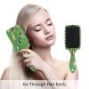 Green Cartoon Dogs & Colorful Paw Prints Detangling Massage Hair Brush view 4