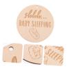 BESPORTBLE Sleeping Baby Door Sign, Round Wooden Plaque, 15 cm view 2