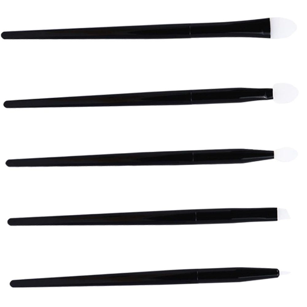 5-Piece Silicone Makeup Brush Set for Eyebrows, Eyeshadow and Lips