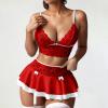 Begierde in Dessous Lace Mini Skirt Costume Set for Women (B-Red, XL) view 3