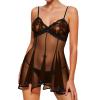 Women's Cut-Out Mesh Patent Leather Lingerie Mini Skirt, Black, S view 1