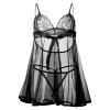 Women's Cut-Out Mesh Patent Leather Lingerie Mini Skirt, Black, S view 2