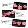 BESTYASH 3-Piece Rose Hairpins for Weddings, Bridesmaids and Special Occasions, Elegant Hair Accessories for Women, Pink view 2