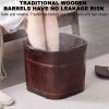 Failjierue Portable Wooden Foot Bath Bucket with Lid, 34 x 25 cm view 4