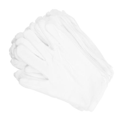 FOYTOKI Washable Cotton Gloves, 12 Pairs, Elastic and Breathable, White Comfortable Hand Covers for Household and Everyday Use