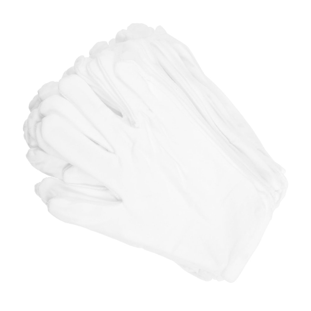 FOYTOKI Washable Cotton Gloves, 12 Pairs, Elastic and Breathable, White Comfortable Hand Covers for Household and Everyday Use